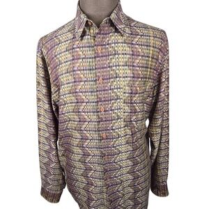 Rare Retro Italy Designer Vintage Missoni Multicolor Classic Shirt Men's XL(54)